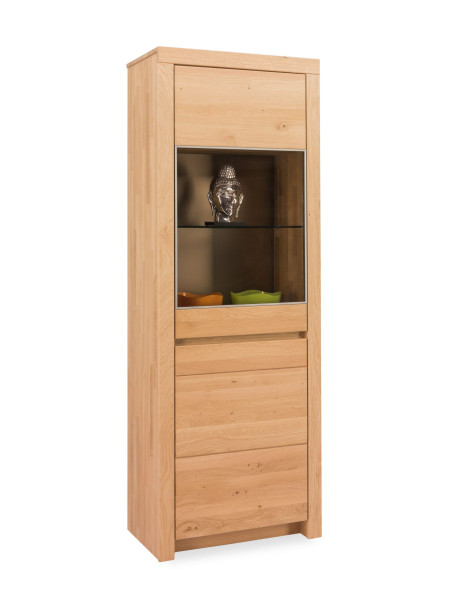 Vitrine witlake SORAGA in Wildeiche aus Massivholz