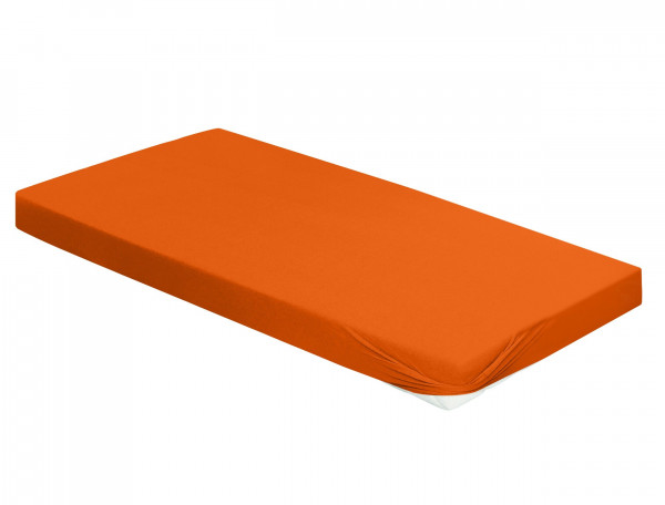 Spannbettlaken JUPITER Jersey in orange aus Baumwolle
