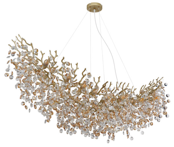 Kronleuchter QUEENA in goldfarben aus Metall