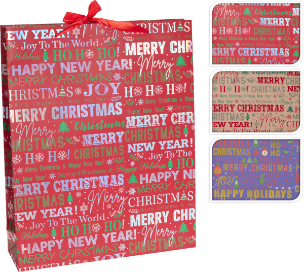 Geschenktasche LETTERS in mehrfarbig aus Papier