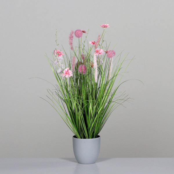 Kunstblume Wiesenblumen in pink aus Kunststoff