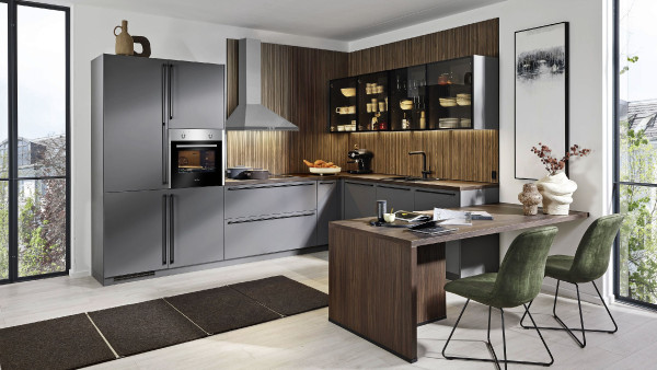 Einbauküche Nobilia Touch in grau aus Lack