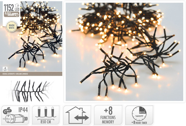 Lichterkette BLACK CLUSTER LED in schwarz aus Kunststoff