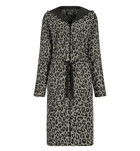 Bademantel Gr.S TWO-TONE LEO in Basalt aus Baumwolle