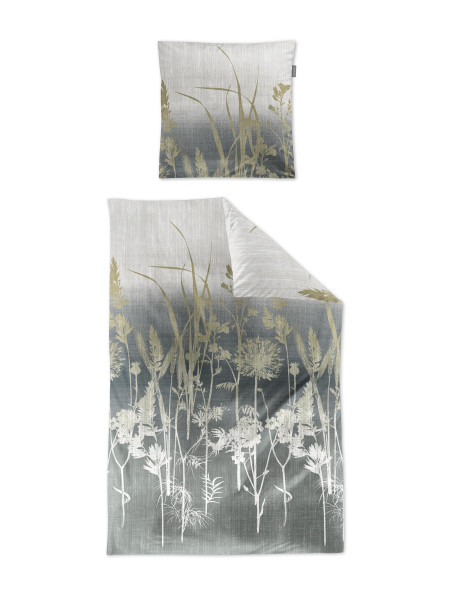 Bettwäsche WAVE Satin in petrol aus Baumwolle