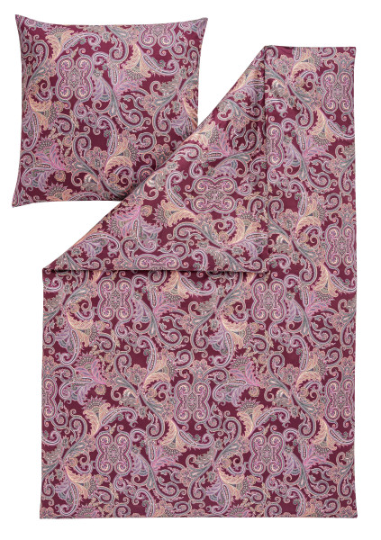 Bettwäsche Mako-Satin in rot aus Baumwolle