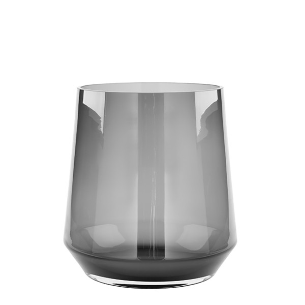 Vase/Windlicht LINEA in grau aus Glas