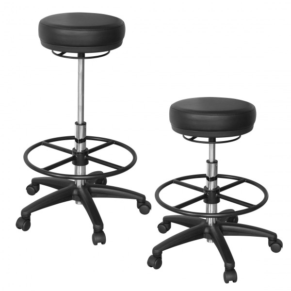 Hocker ROLAND in schwarz aus Kunstleder