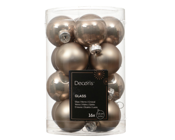 Weihnachtskugel-Box RAUCHPERLE in grau aus Glas