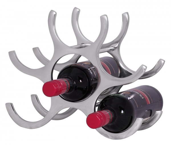 Weinregal in silberfarben aus Aluminium