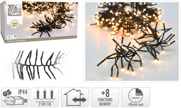 Lichterkette BLACK CLUSTER LED in schwarz aus Kunststoff
