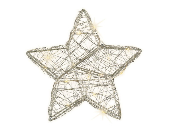 Weihnachtsstern LED in silberfarben aus Metall