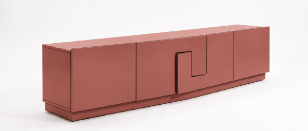 Lowboard ZEFERINO COMO in rosenholz aus Lack Hochglanz
