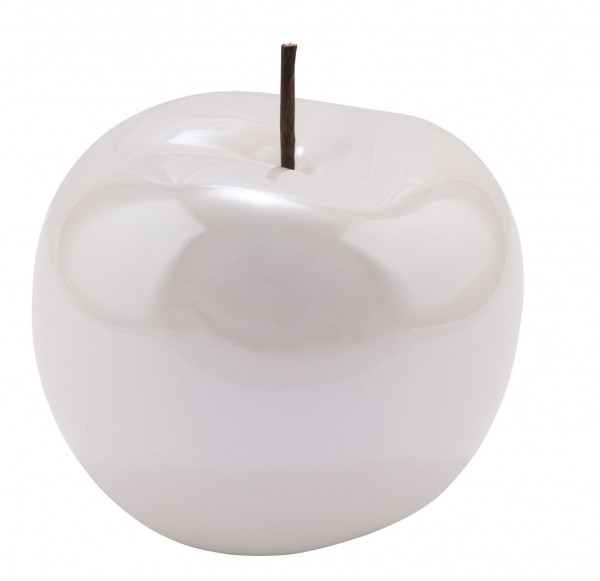 Deko-Apfel in weiß aus Keramik