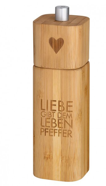Pfeffermühle LIEBE GIBT DEM aus Holz