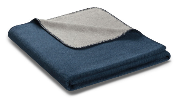 Wohndecke DUO COTTON MELANGE in blau aus Mischgewebe