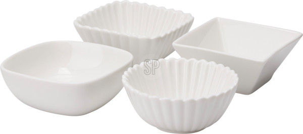 Snackschalen-Set in weiß aus Porzellan