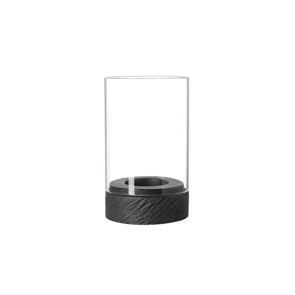 Teelichthalter in schwarz aus Glas