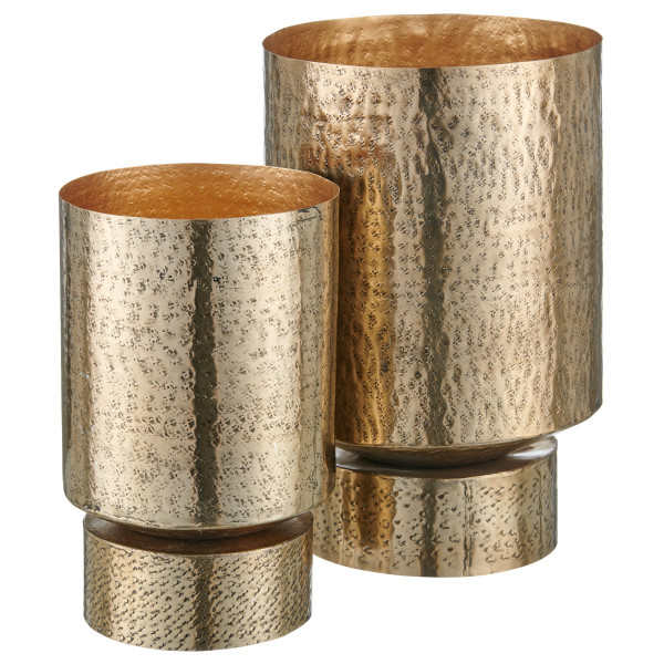 Pokal/Gefäß in goldfarben aus Aluminium