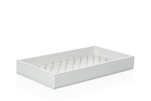 Tablett M JOOP! CORNFLOWER in weiß/grau aus Kunstleder