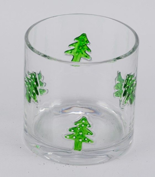 Teelichthalter Tanne in klar aus Glas