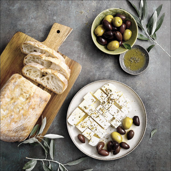 Glasbild MEDITERREAN FOOD II in mehrfarbig aus Glas