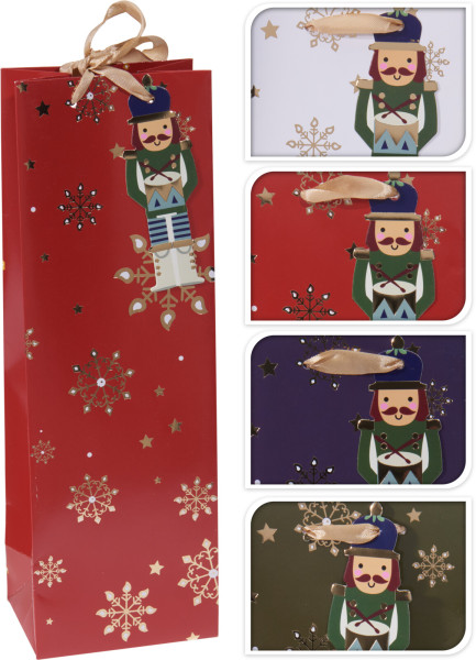 Geschenktasche SCHNEEFLOCKEN in mehrfarbig aus Papier