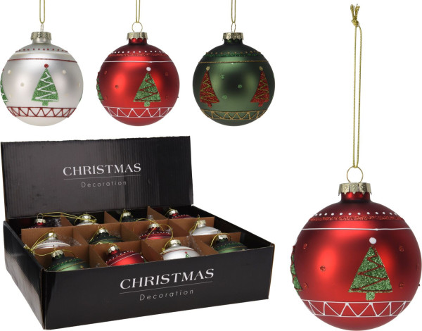Weihnachtskugel in mehrfarbig aus Glas