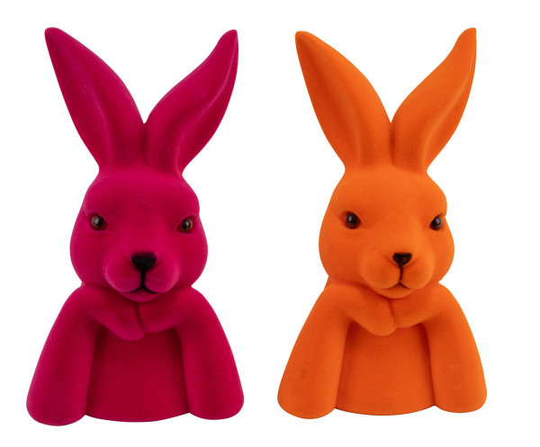 Osterhase in orange aus Kunststoff