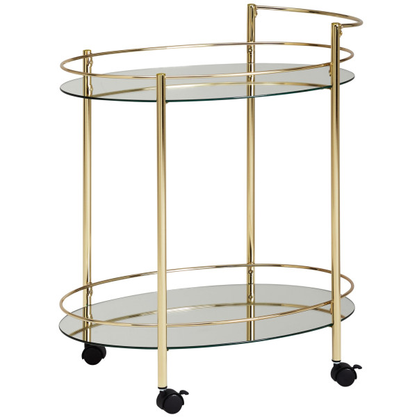 Servierwagen in goldfarben aus Metall