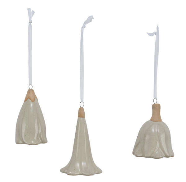 Hänger Blüte in weiß aus Keramik