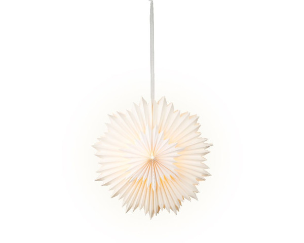 Papierstern LED in weiß aus Papier