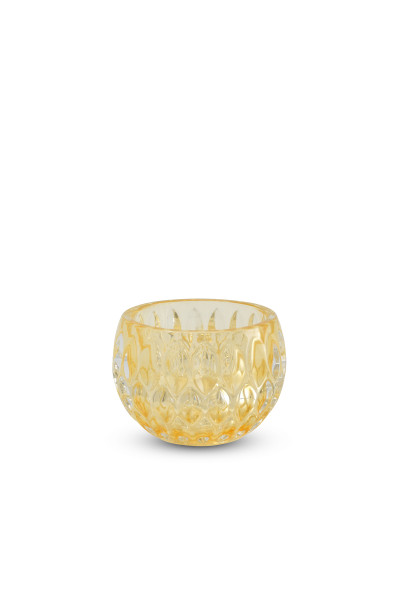 Teelichthalter in beige aus Glas