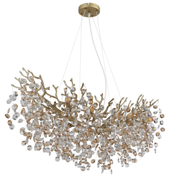 Kronleuchter QUEENA in goldfarben aus Metall