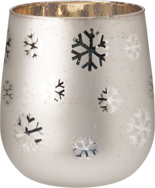 Teelichthalter in weiß aus Glas