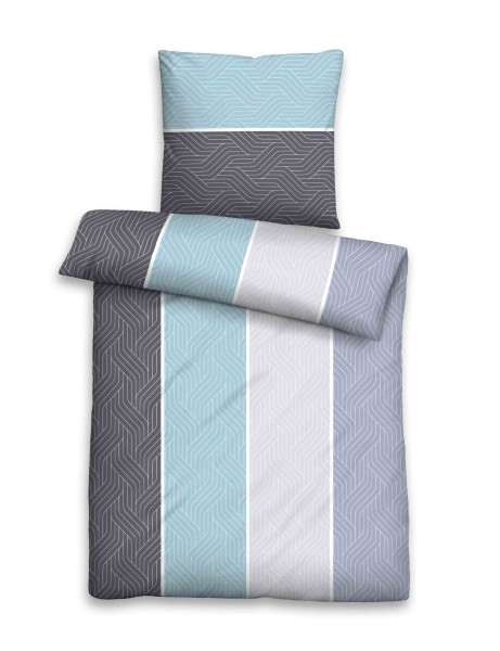 Bettwäsche Mikrofaser in blau aus Polyester