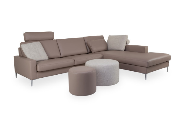 Polsterecke CLASSICS CL 500 in stone aus Leder