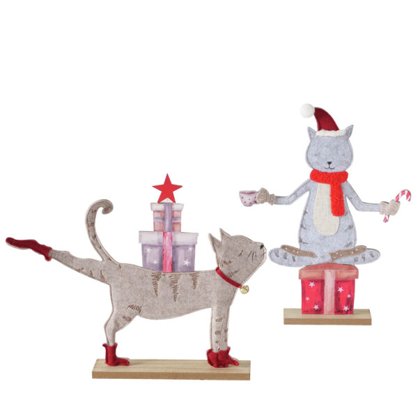 Katze MIETZI in mehrfarbig aus Materialmix