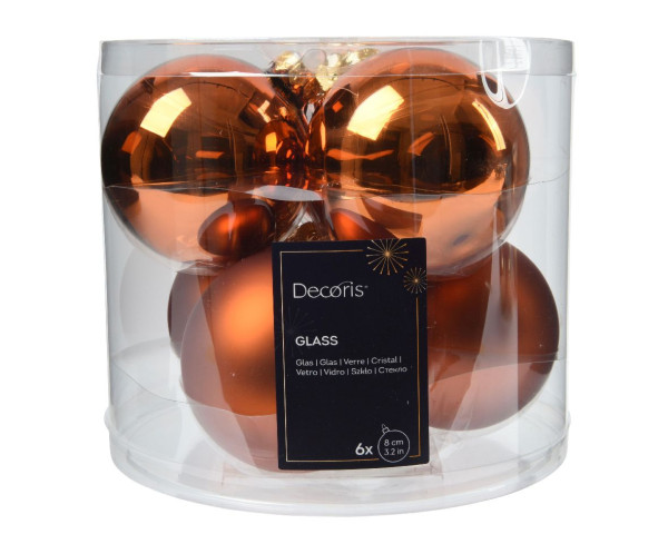 Weihnachtskugel-Box in orange aus Glas
