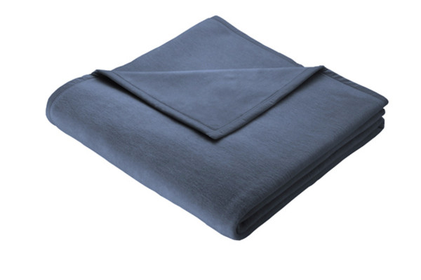 Wohndecke COTTON HOME in blau aus Mischgewebe