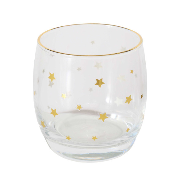 Windlicht LUMI in goldfarben aus Glas