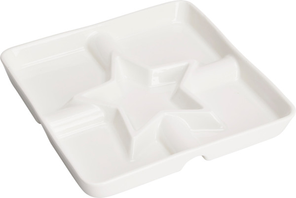 Knackteller STERN in weiß aus Porzellan