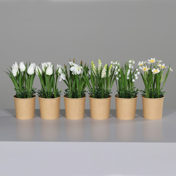 Kunstblume FRÜHJAHRSBLÜHER in creme aus Kunststoff