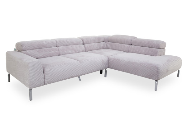 Polsterecke CARLOTTA in Light Grey aus Stoff