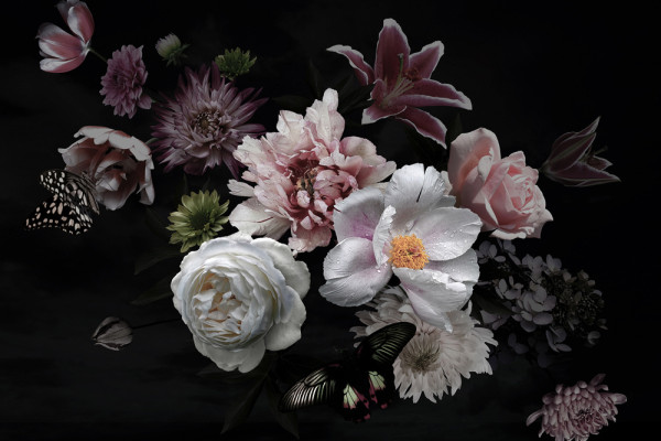 Akustikbild BLÜTENBOUQUET II aus Materialmix