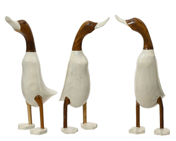 Ente in weiß aus Holz
