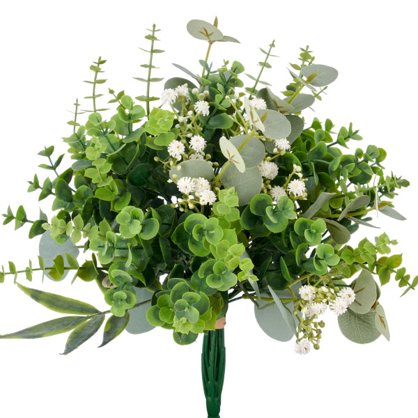 Kunstpflanze Eukalyptusmix in grau aus Kunststoff