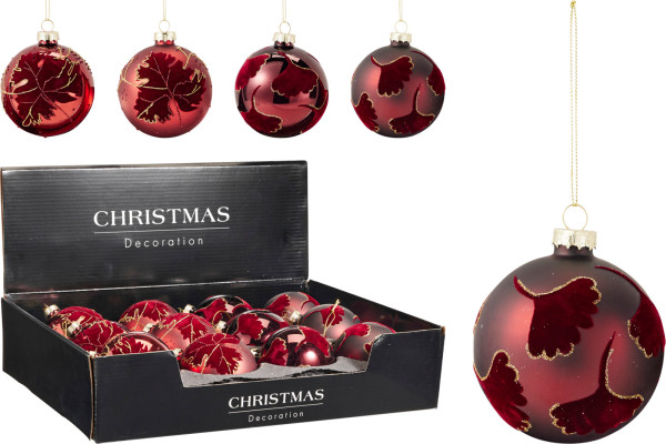 Weihnachtskugel BOROSILIKAT in rot aus Glas
