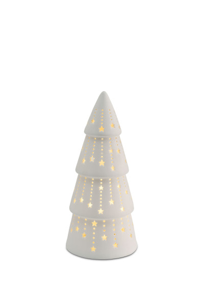 Weihnachtsbaum LED in weiß aus Keramik