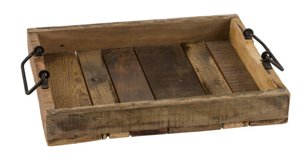 Tablett mit Henkel in natur aus Holz